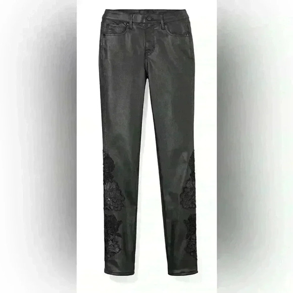 White House Black Market High-Rise Coated Denim & Lace
Slim Jeans Size 10 - Picture 5 of 14